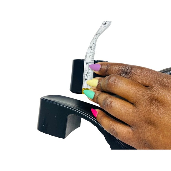 Nicole Miller Womens Block Heels Slip On Sandals Studded Black Size 10 - Picture 5 of 8